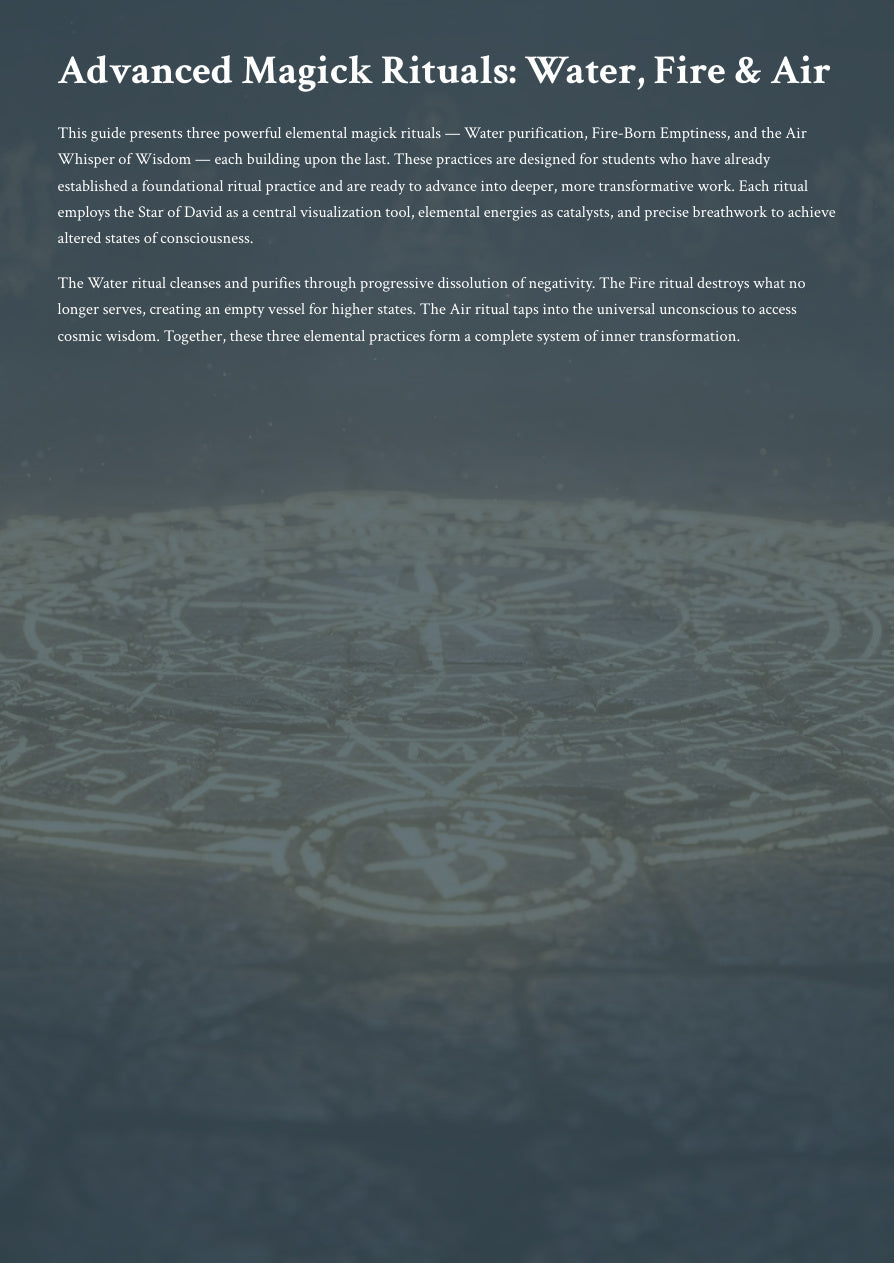 Advanced Magick Rituals: Water, Fire & Air