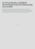 AI, Virtual Reality, and Digital Mental Health Tools: Revolutionizing Care in 2025