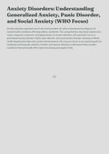 Anxiety Disorders: Understanding Generalized Anxiety, Panic Disorder, and Social Anxiety (WHO Focus)