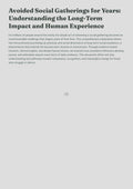 Avoided Social Gatherings for Years: Understanding the Long-Term Impact and Human Experience