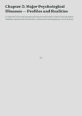 Chapter 2: Major Psychological Illnesses — Profiles and Realities