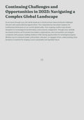 Continuing Challenges and Opportunities in 2025: Navigating a Complex Global Landscape