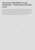 Depression: 280 Million People Worldwide – A Global Mental Health Crisis