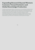 Expanding Research Beyond Western Contexts: Toward Inclusive and Global Knowledge Production