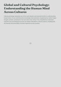 Global and Cultural Psychology: Understanding the Human Mind Across Cultures