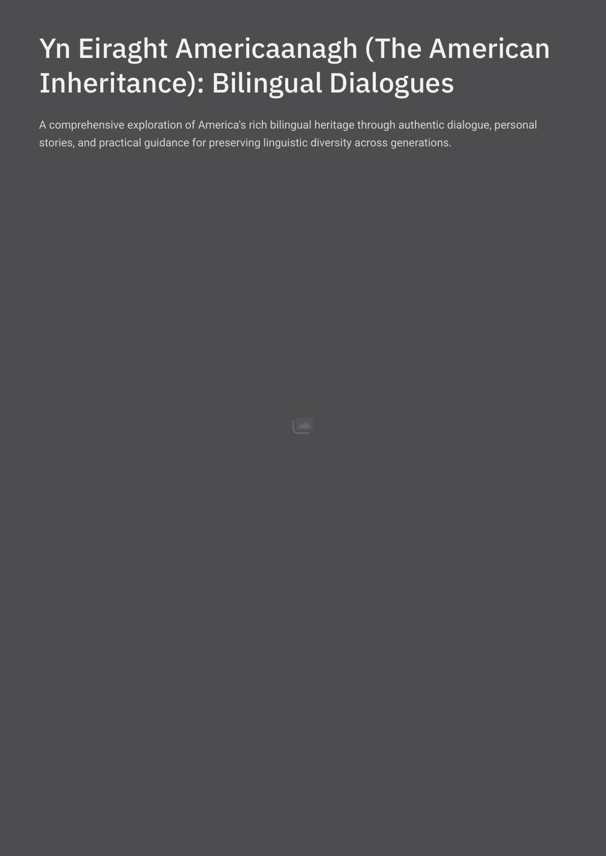 Yn Eiraght Americaanagh (The American Inheritance): Bilingual Dialogues
