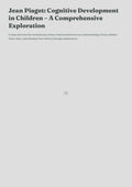 Jean Piaget: Cognitive Development in Children – A Comprehensive Exploration