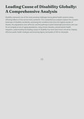 Leading Cause of Disability Globally: A Comprehensive Analysis