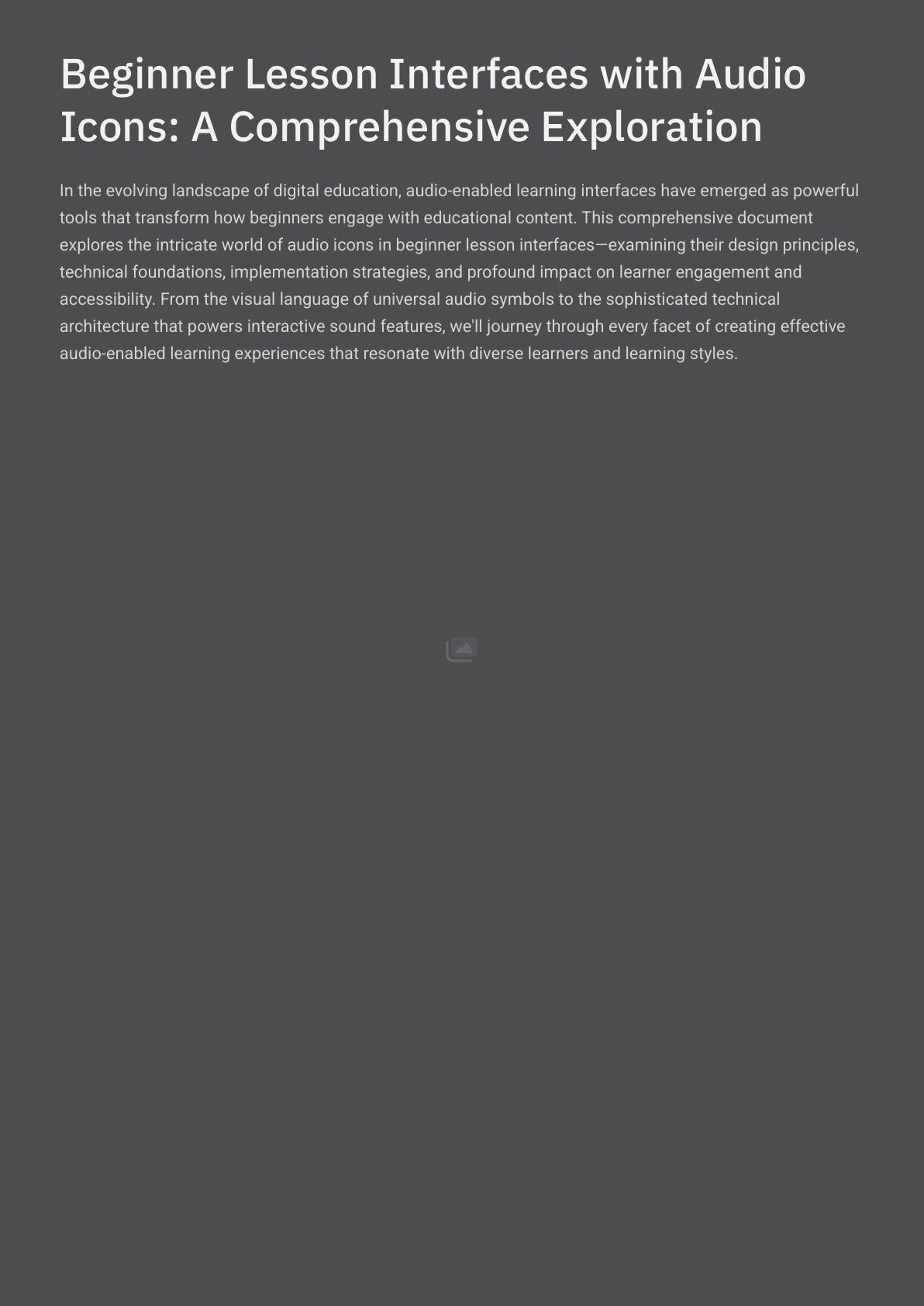 Beginner Lesson Interfaces with Audio Icons: A Comprehensive Exploration