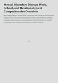 Mental Disorders Disrupt Work, School, and Relationships: A Comprehensive Overview