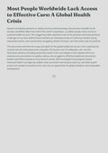 Most People Worldwide Lack Access to Effective Care: A Global Health Crisis