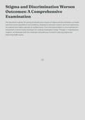 Stigma and Discrimination Worsen Outcomes: A Comprehensive Examination
