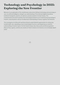 Technology and Psychology in 2025: Exploring the New Frontier