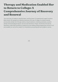 Therapy and Medication Enabled Her to Return to College: A Comprehensive Journey of Recovery and Renewal