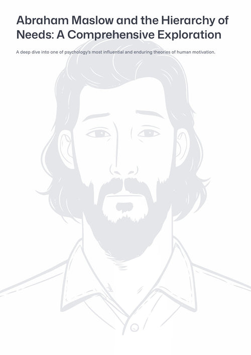 Abraham Maslow and the H ierarchy of Needs: A Comprehensive Exploration