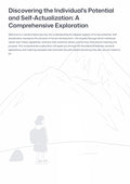 D iscovering the Individual's Potential and Self-Actualization: A Comprehensive Exploration