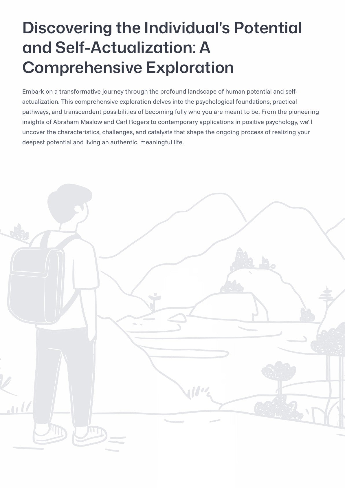 D iscovering the Individual's Potential and Self-Actualization: A Comprehensive Exploration