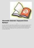Hermetik Gelenek: Kapsamlı Dizin Rehberi