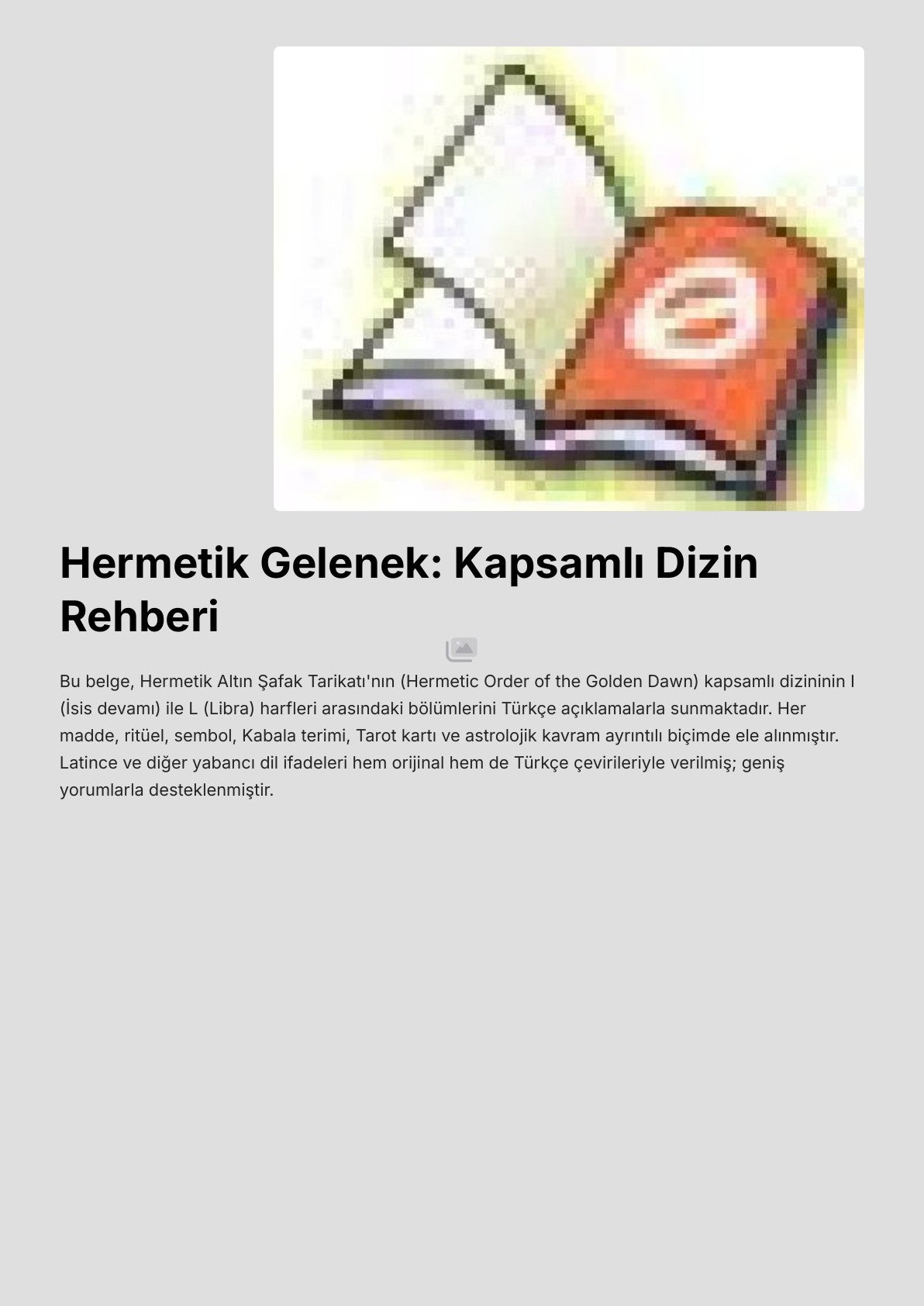 Hermetik Gelenek: Kapsamlı Dizin Rehberi