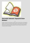 Hermetik Gelenek: Kapsamlı Dizin Rehberi
