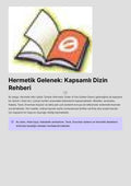 Hermetik Gelenek: Kapsamlı Dizin Rehberi