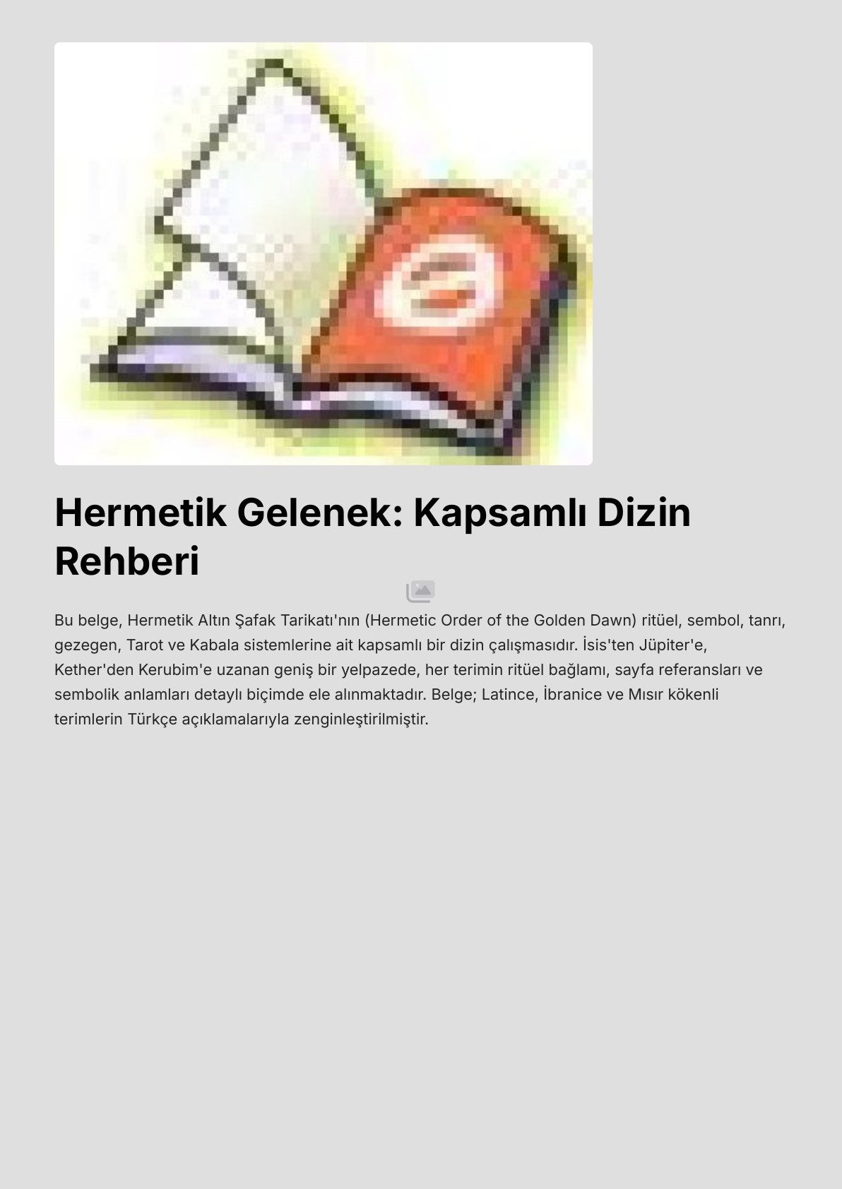 Hermetik Gelenek: Kapsamlı Dizin Rehberi