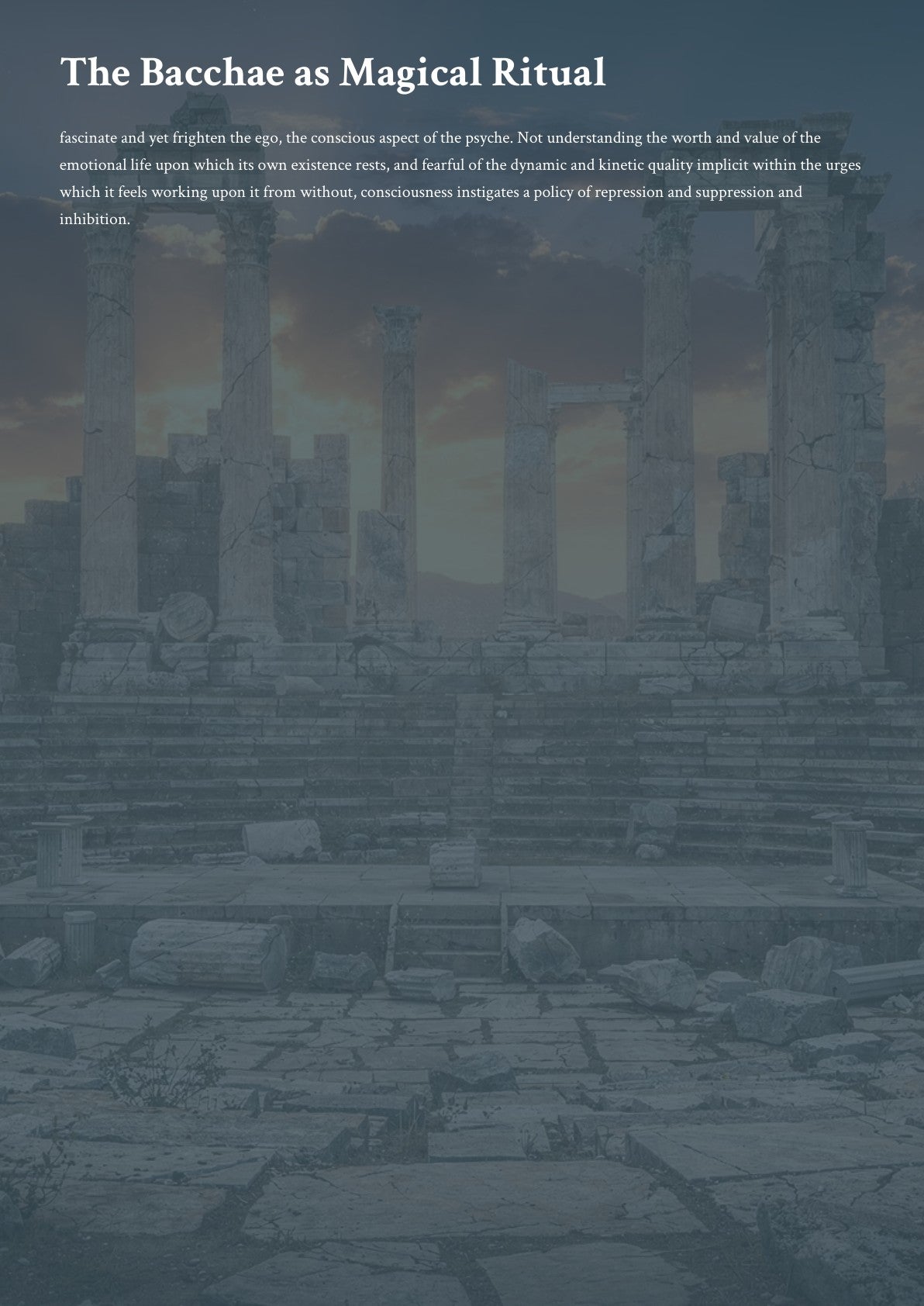The Bacchae as Mag ical Ritual