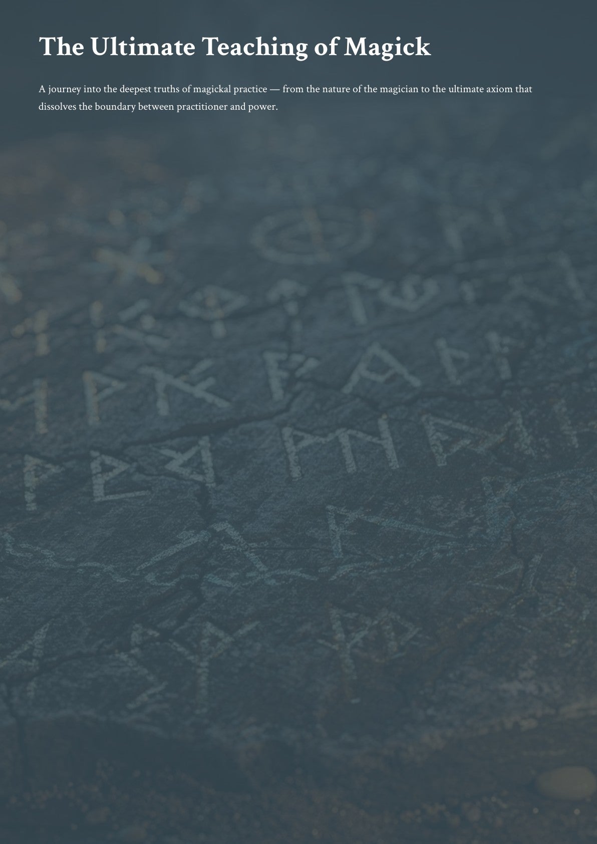 The Ult imate Teaching of Magick