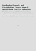 Emphasized Empathy and Unconditional Positive Regard: Foundations, Practice, and Impact