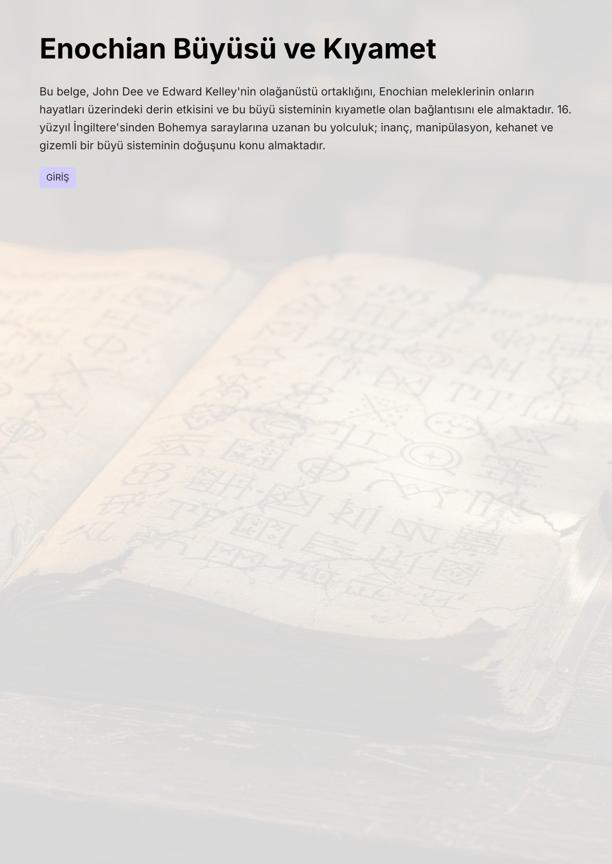 Enochian Büyüsü ve Kıyamet