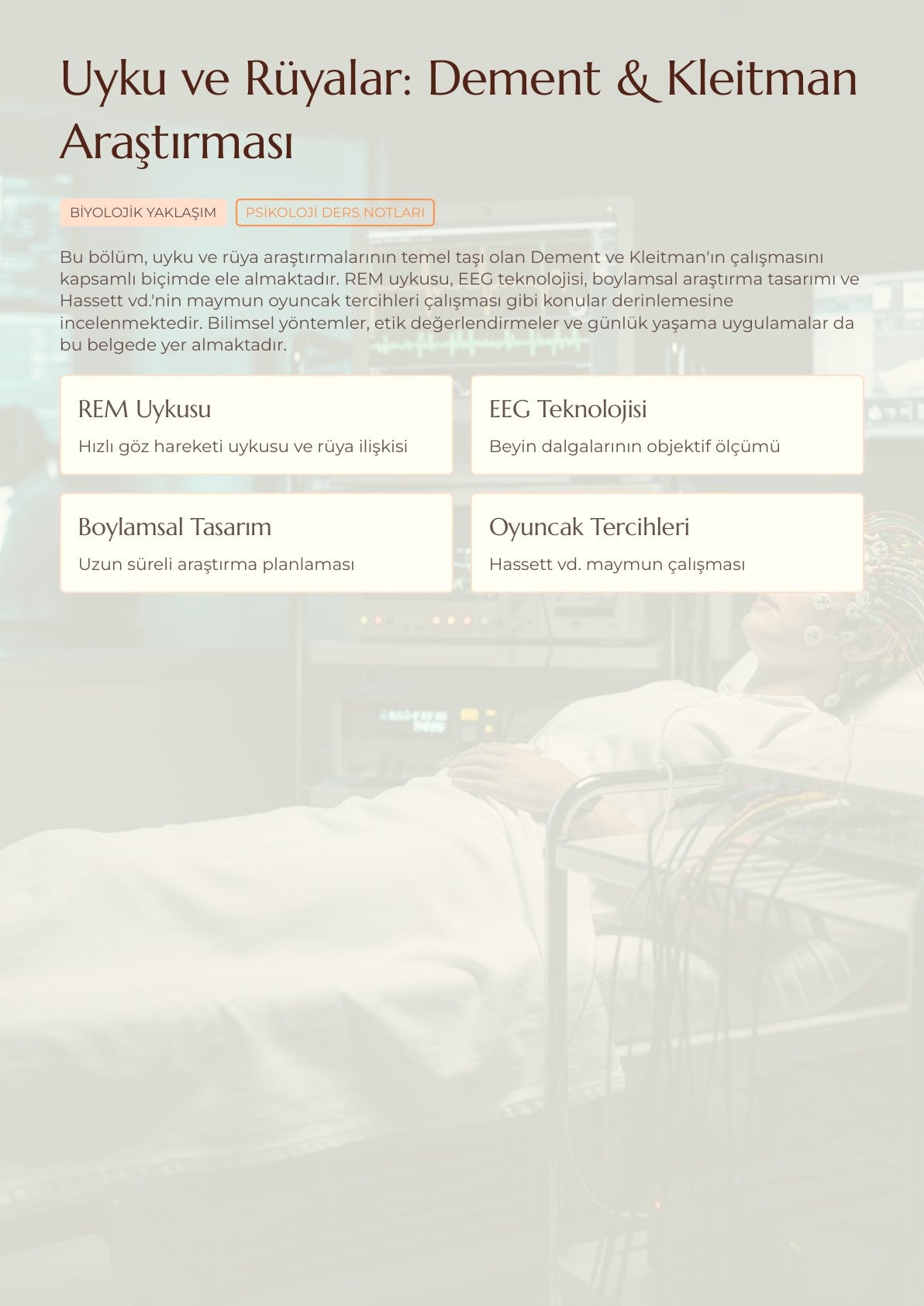 Uyku ve Rüyalar: Dement & Kleitman Araştırması