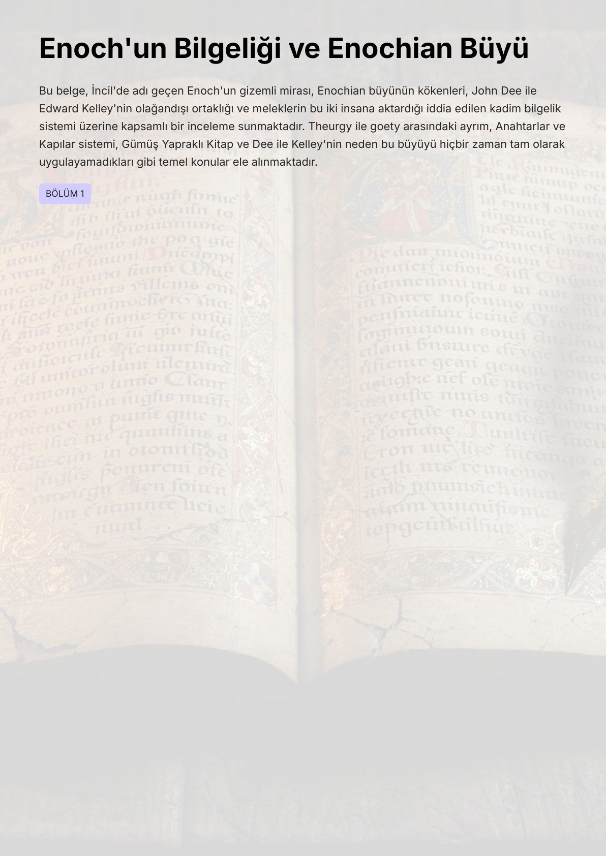 Enoch'un Bilgeliği ve Enochian Büyü